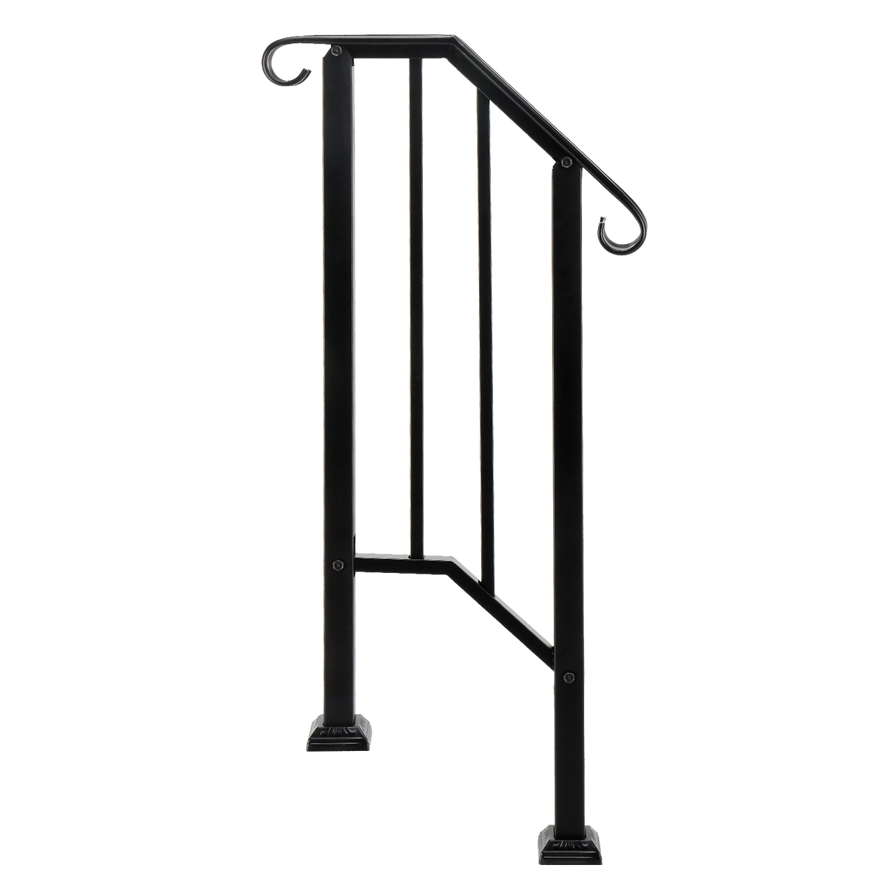 [Same Code：21862947 70638141]Artisasset Matte Black Outdoor 1st Tier Iron Handrail