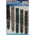 1555.05 20MM 2X Extra Long Mix Colour Leather Watch Straps Pack of 5