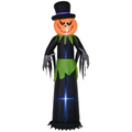 Outsunny 8FT Tall Halloween Inflatable Pumpkin Ghost in A Hat Decoration