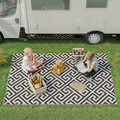 121x182cm Reversible Outdoor Rug Portable Plastic Straw RV  Outsunny
