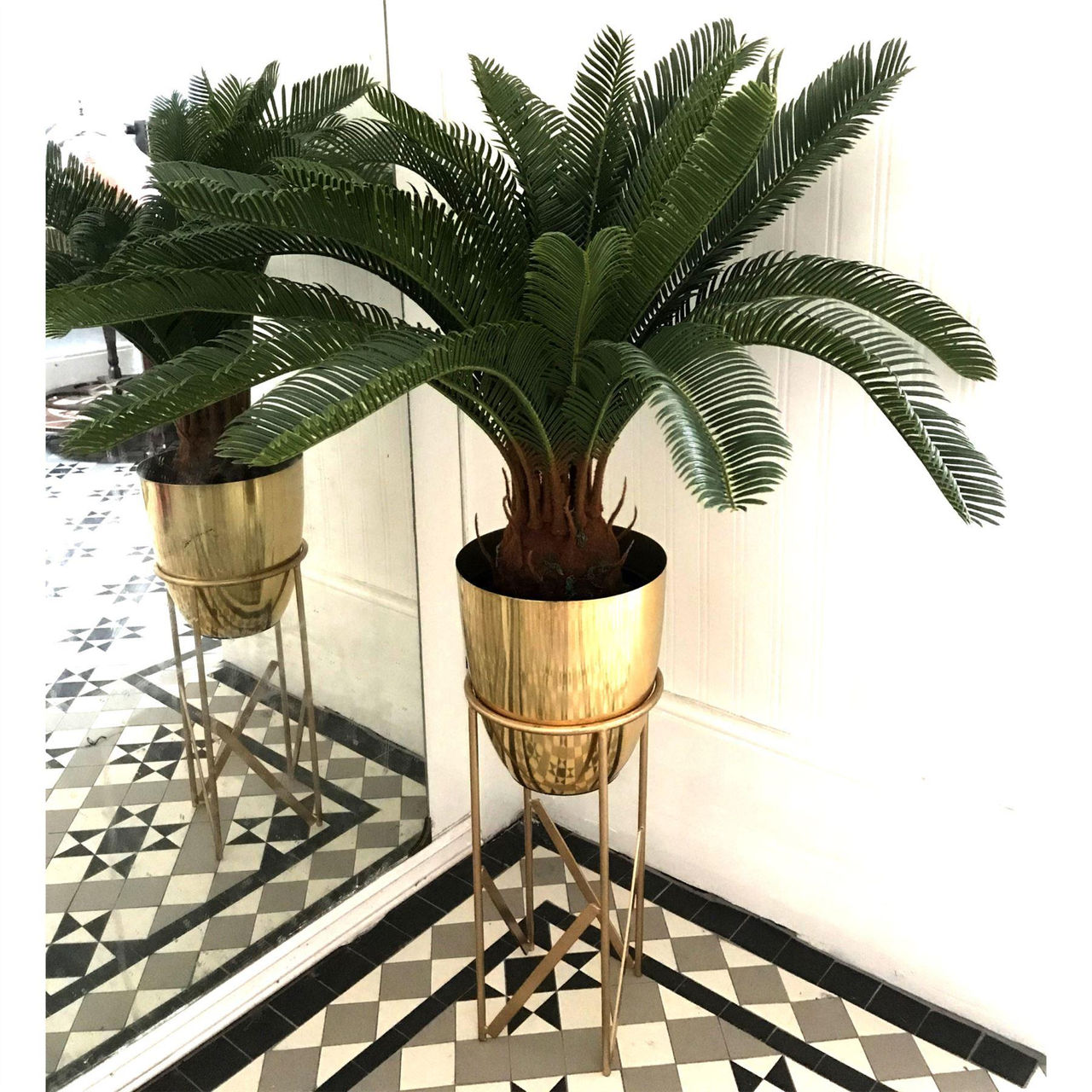 110cm Artificial Cycas Palm with Planter and Stand