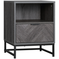 Nightstand, Bedside Table with Drawer and Shelf End Table Living Room, Bedroom
