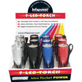 Infapower 9-LED Torch Ultra Bright Shockproof Aluminium (Pack of 12)
