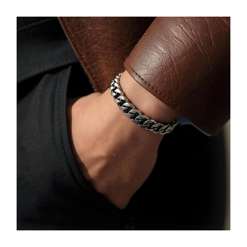 Men's Cuban Link Silver Bracelet