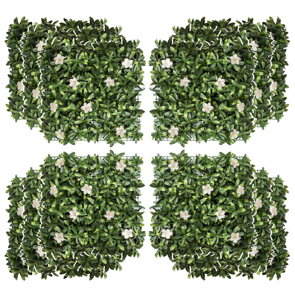 12PCS Artificial Boxwood Panel  Faux Rhododendron Greenery Backdrop Outsunny