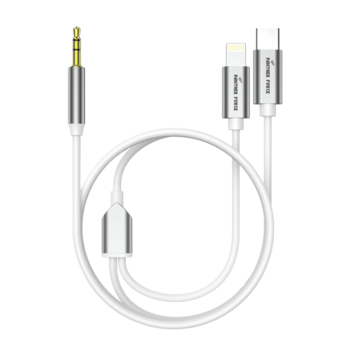 Panther Force 1M AUX Cable for Type-C & Apple Connectors