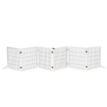 Freestanding Pet Dog Gate 6 Panel Foldable Wooden Playpen 432cm Long Pawhut