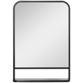 Square Wall Mirror with Shelf, 70x50 cm Modern Mirrors for Living Room, Bedroom