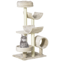 Multi-Level Large Cat Tree Scratching Post Perch Play Center Tunnel Beige