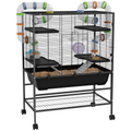 PawHut Large Hamster Cage, Rat Cage with Wheels, Tubes, Storage Shelf, Ramps