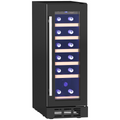 HOMCOM Freestanding / Built-in Wine Cooler Fridge, 19 Bottle, Black