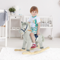 Grey Corduroy Sound-Effect Rocking Horse – Ages 3–6