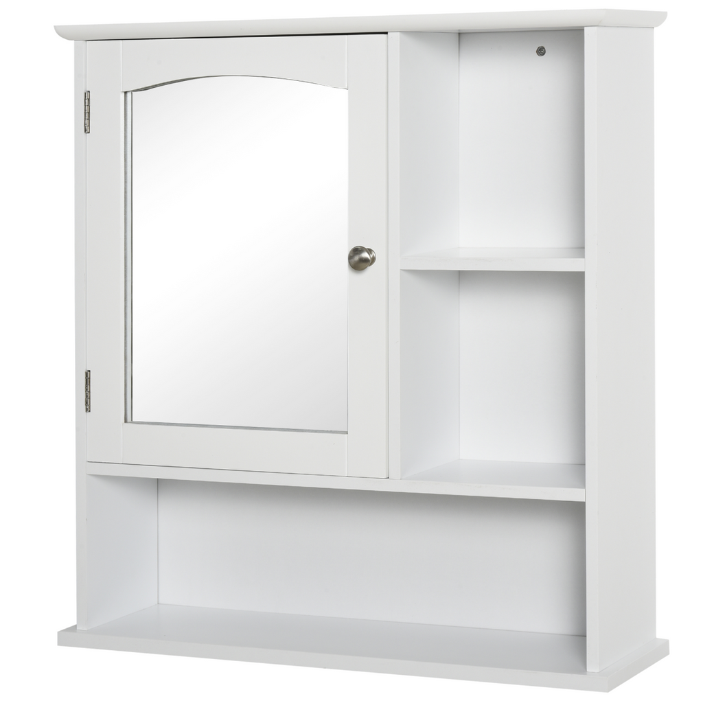 Wall Mount Mirror Cabinet Bathroom Storage Single Door Mounted Glass Cupboard