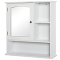 Wall Mount Mirror Cabinet Bathroom Storage Single Door Mounted Glass Cupboard
