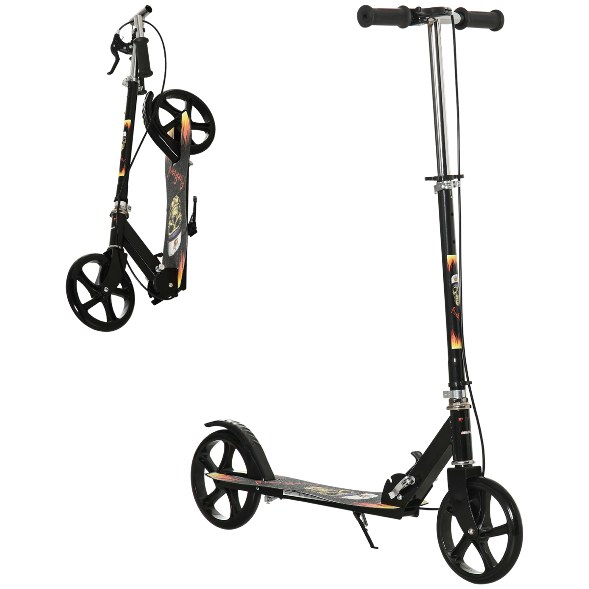 Foldable Kick Scooter for Kids with Adjustable Height, Break, Big Wheels