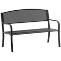2 Person Garden Bench, Steel-Black
