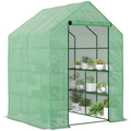 Walk in Garden Greenhouse Outdoor Grow House Shelves, 143x138x190cm Outsunny