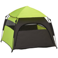 PawHut Foldable Dog Cat Tent with Waterproof Oxford Cloth, Carry Bag, Green