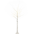 6ft Artificial White Birch Tree Light  96 Warm White Pre-Lit LED Light HOMCOM