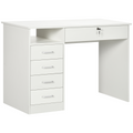 Computer Desk Writing Desk with Five Drawers for Home Office White