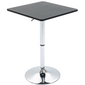Modern Adjustable Counter Bar TableBlack and Silver Frame
