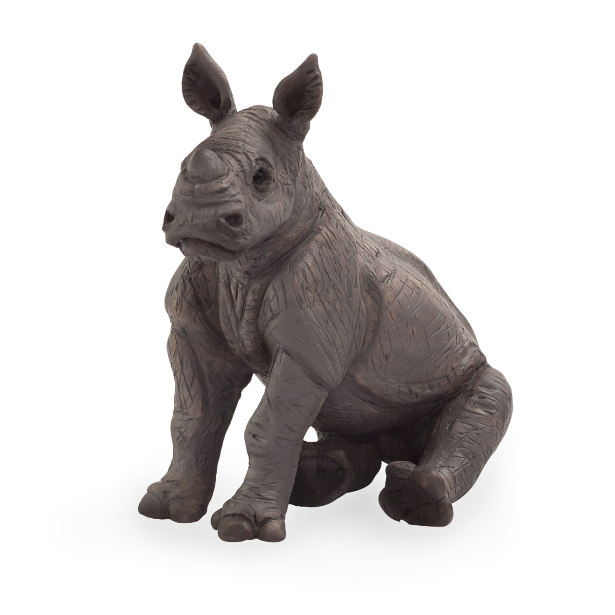 Rhino Baby Sitting Toy  Realistic Wildlife Animal Model