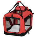Folding Pet Carrier Bag Soft Portable Cat Travel Cage, 60x42x42 cm, Red