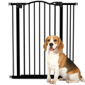 PawHut 74-87cm Adjustable Metal Pet Gate Safety Barrier w/ Auto-Close Door Black