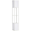 HOMCOM Shelf Floor Lamp with Dual Light, for Living Room, Bedroom, White
