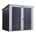 Steel Garden Storage Shed Double Door & Lid Dustbin Rubbish Cover 2 Trash Can
