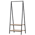 2-Tier Garment Rack, 149 H cm-Black/Wood Grain