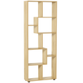 178cm 8-Shelf Bookcase w/ Melamine Surface Oak Tone Multipurpose 8-Grid
