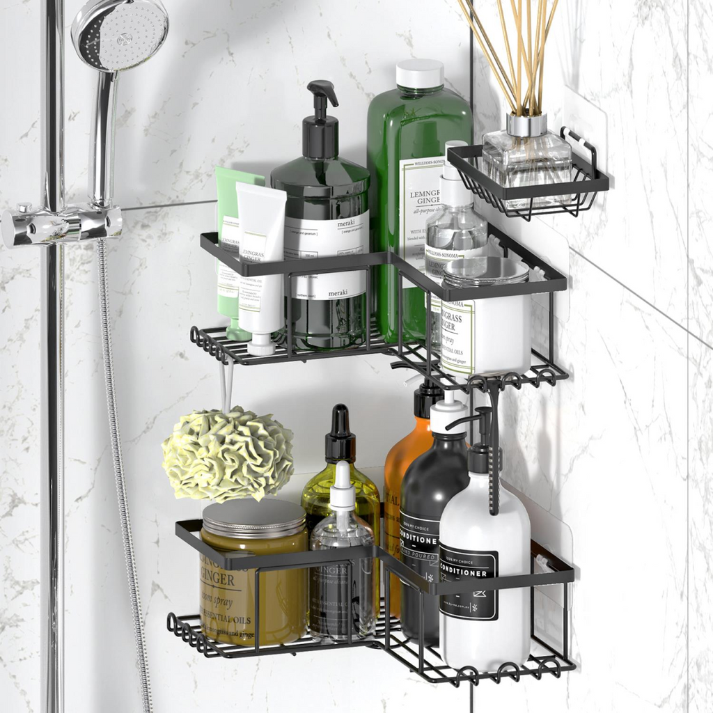 Vinsani 3pc BLACK SHOWER CADDY