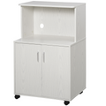Microwave Cart on Wheels Utility Trolley 97x60.4x40.3cm, White