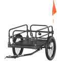 HOMCOM Bike Trailer Wagon Bicycle Cargo Trailer with Suspension, 2 Wheels, Black