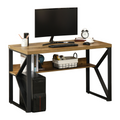 Computer Writing Desk K-Shaped Steel Leg Storage Shelf Home Office