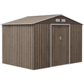 Outsunny Garden Shed Storage Unit withLocking Door Floor Foundation Vent Brown