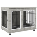 PawHut Dog Crate Furniture, Dog Crate End Table with Soft Cushion, Double Door