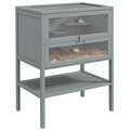 PawHut Wooden Hamster Cage w/ Storage Shelf, Openable Top for Gerbils, Grey