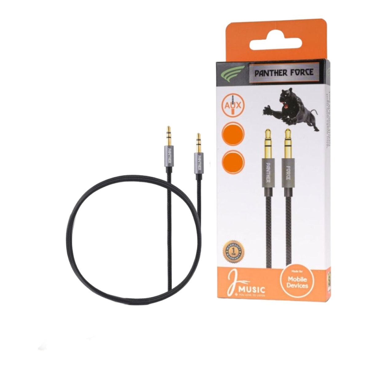 Panther Force 2.2M AUX Cable - Fast Charging & High-Speed Data Transfer