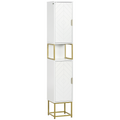 kleankin Freestanding Bathroom Cabinet Linen Towel w/ Adjustable Shelf, 2 Doors