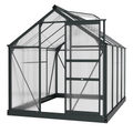 Polycarbonate Walk-In Garden Greenhouse Aluminium Frame w/ Slide Door 6 x 8ft