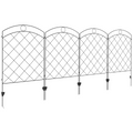Outsunny 4PCs Decorative Garden Fencing 43in x 11.4ft Steel Border Edging