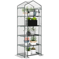 5 Tier Greenhouse OutdoorPortable Shed Metal Frame Transparent 69x49x193cm