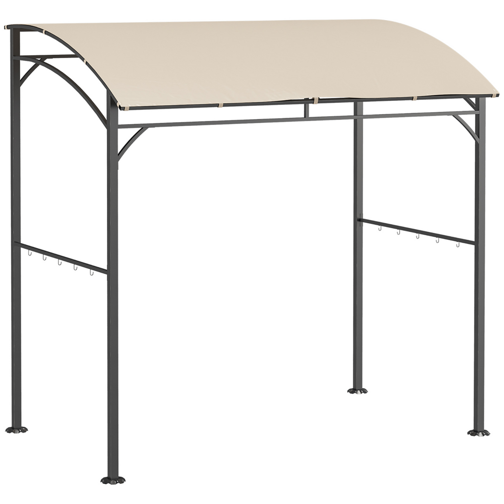 Outsunny 2.2 x 1.5 m BBQ Gazebo Tent Sun Shade with Canopy and 10 Hooks, Beige
