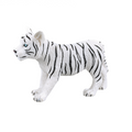 White Tiger Cub Standing Toy  Realistic Big Cat Figurine