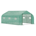 4.47 x 3 x 2m Walk-in Polytunnel Tent,  PE Cover, ZipDoor 6Windows, Green