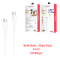 Ven-Dens Fast Charging Type C to Type C Cable - Bulk Deal 25pc Pack