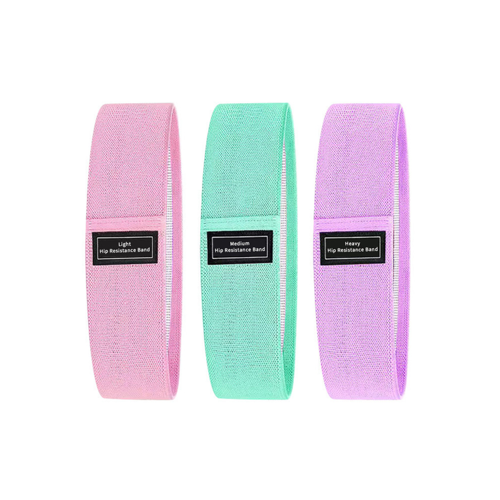Set of 3 Resistance Exercise Loop Bands Fitness Home Gym Yoga Glutes Trainer