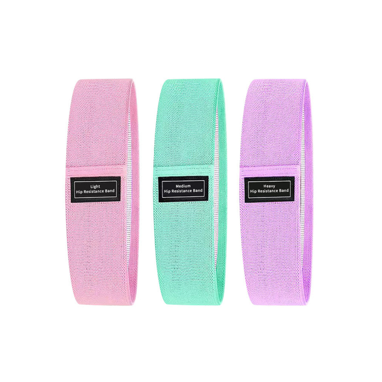 Set of 3 Resistance Exercise Loop Bands Fitness Home Gym Yoga Glutes Trainer